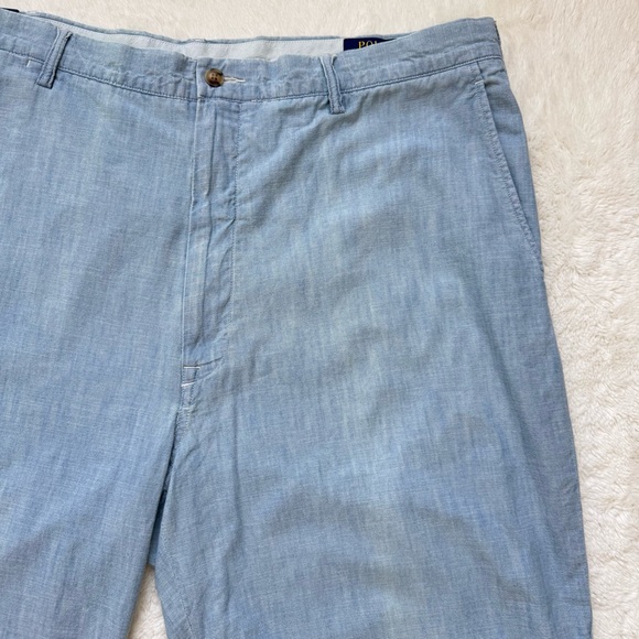 ❌Polo Ralph Lauren Shorts Men’s 42 Tall Blue Chambray Classic Fit 10" Preppy NEW - Picture 3 of 10